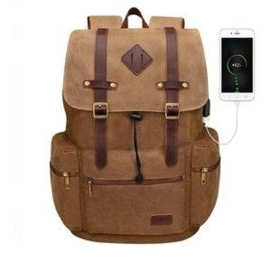 NEW Canvas Leather Laptop Backpack